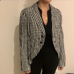 Comme des Garcons Black & White Gingham Blazer